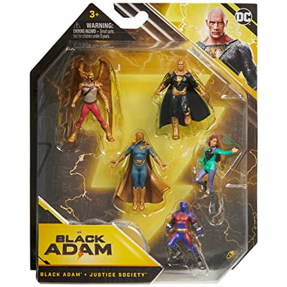 DC Comics, Black Adam Justice Society Set 5-Pack, 2-Inch Action Figures with Stands, Black Adam Movie Collectible Kids Toys, Ages 3 and Up