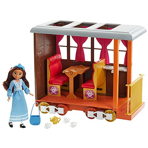 Mattel Spirit Untamed Lucky’s Train Home Playset, Train with Rolling Wheels Balcony, Dining Accessories, Lucky Doll (7-in), Spirit (Approx.8-in) & More, Great Gift for Ages 3 Years Old & Up