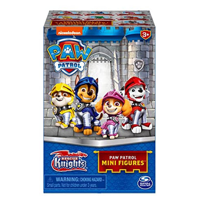 Spin Master 6062143 Paw Patrol Rescue Knights Collectible Blind Box Mini Figure with Castle Tower Container, 2-inch Height