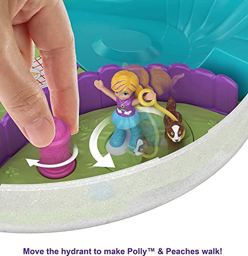 Polly Pocket Rainbow Dream Wearable Purse Compact with 8 Fun Features, Micro Polly and Shani Dolls, 2 Accessories and Sticker Sheet; for Ages 4 and Up