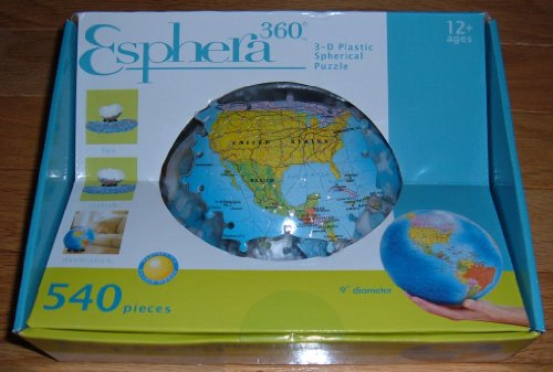 Warren Puzzle Esphera 360 9" 540 Pieces Plastic Globe by Mega Brands