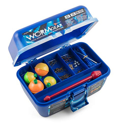 SouthBend WG-TB88-B Wormgear 88Pc Ld D Tackle Box Blue, Multi