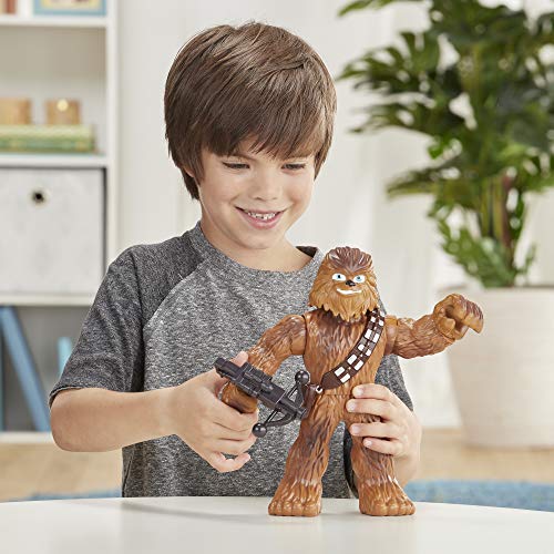 Star Wars Galactic Heroes Mega Mighties Chewbacca 10-Inch Action Figure with Bowcaster Accessory, Toys for Kids Ages 3 and Up