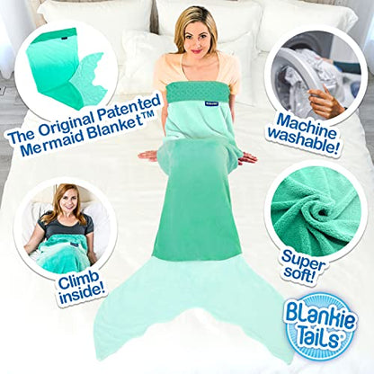 Blankie Tails | Mermaid Blanket Wearable Blanket - Double Sided Mermaid Minky Fleece Blanket