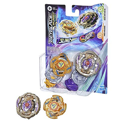 Beyblade Hasbro Hasbro Burst Surge Dual Collection Pack Hypersphere Dusk Spryzen S5 and Slingshock Force Wolborg Spinning Top Toys - 2 Battling Game Tops