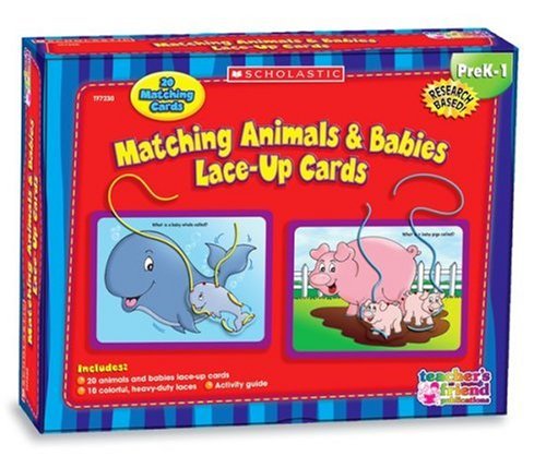 Matching Animals & Babies Lace-Up Cards