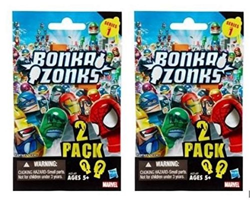 Two Blind Packs of Marvel Bonkazonks - Each pk has 2 Bonkazonks and 1 Game Code