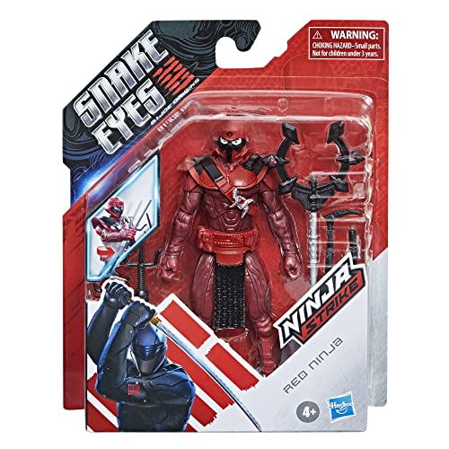 Snake Eyes: G.I. Joe Origins Red Ninja Action Figure Collectible Toy with Action Feature and Accessories, Toys for Kids Ages 4 and Up