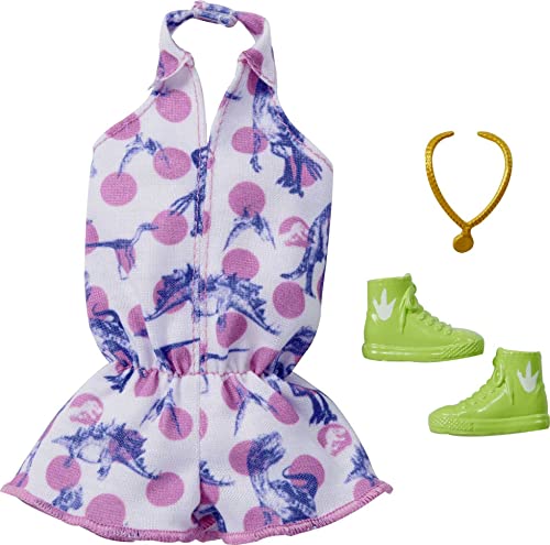 Barbie Doll Clothes – Jurassic World Dino Romper, Boots & Necklace