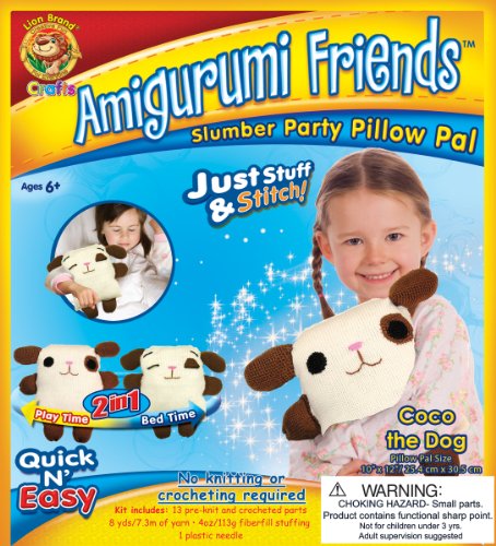 Lion Brand Amigurumi Pillow Friends Kit: Coco The Dog