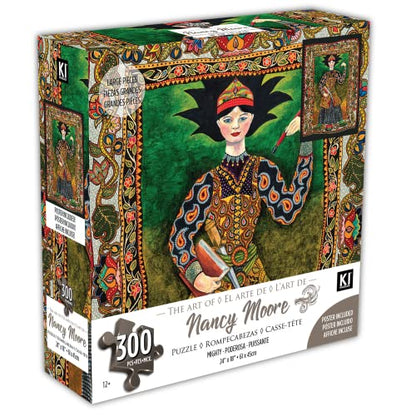 300 Piece Puzzle Mighty: The Pen is Mightier Than The Sword by Nancy Moore 24X18 KI Puzzles Jigsaw, Multi, (02613-SB)