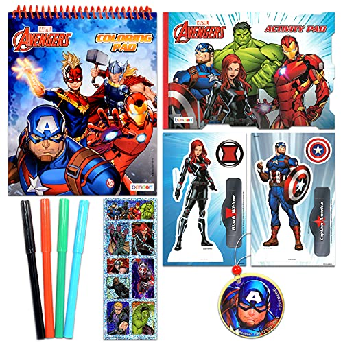 Marvel Shop Avengers Coloring Activity Tin Set Deluxe Tin Container Filled with Avengers Artwork Hardcover Storybook, Activity and Coloring Book, Stickers and More (Marvel Superhero Party Supplies)