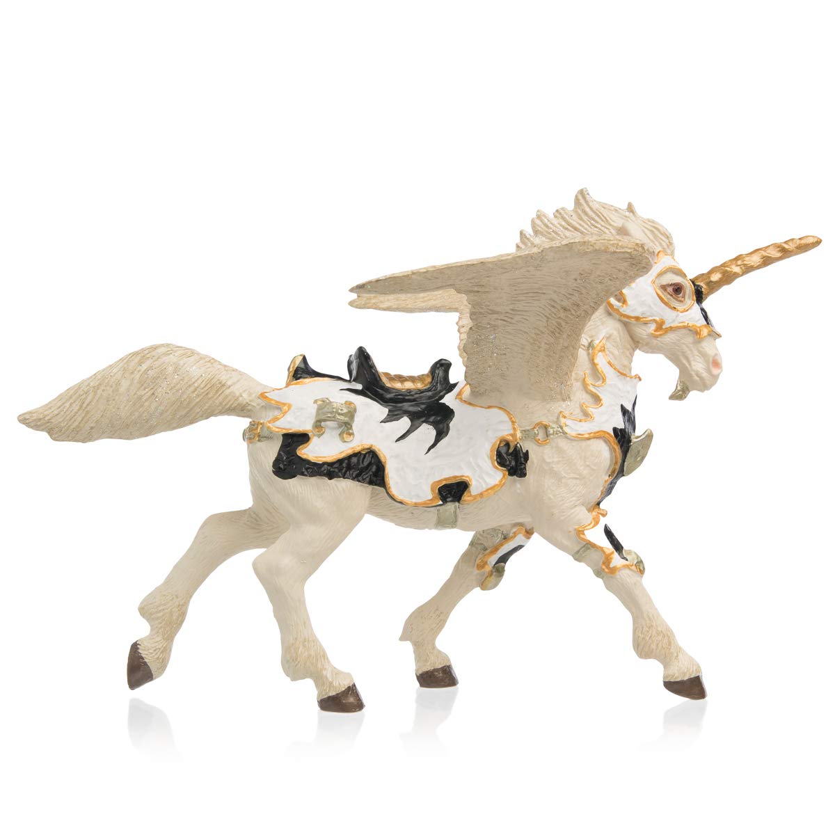 Papo Black and White Unicorn Pegasus Playset