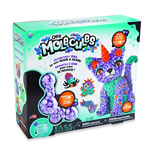 The Orb Factory Orbmolecules Caticorn Never Dries Compound, Purple/Aqua/Orange, 9.44" x 3.44" x 8.44" -Packaging May Vary