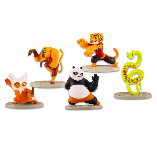 Kung Fu Panda Figures Mini Cake Topper Birthday Party Supplies - Bundle with 5 Kung Fu Panda Characters Cake Toppers & More | Kung Fu Panda Miniature Party Favors