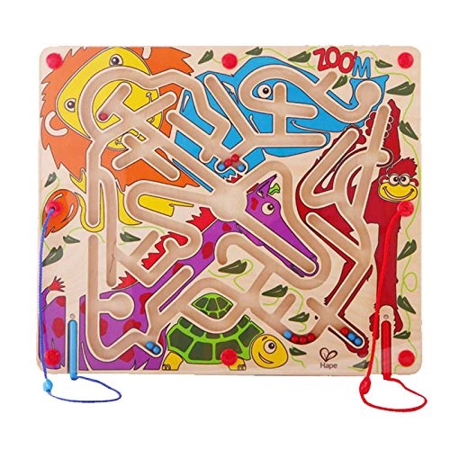 Award Winning Hape Zoo'm Kid's Magnetic Wooden Bead Maze Puzzle Multi, L: 15.6, W: 0.8, H: 13.3 inch