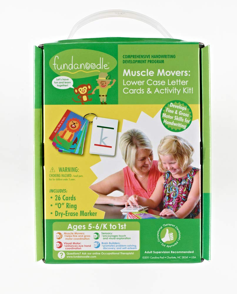 Fundanoodle Muscle Movers Lower Case Letters Activity Kit, Ages 5-6/K to First Grade (15282)