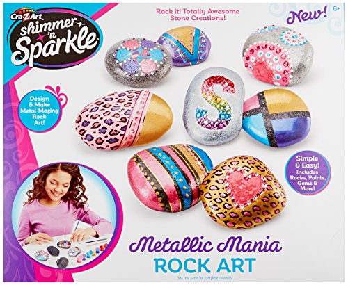 Shimmer ’n Sparkle Metallic Mania Rock Art DIY Kit for ages 6 and Up