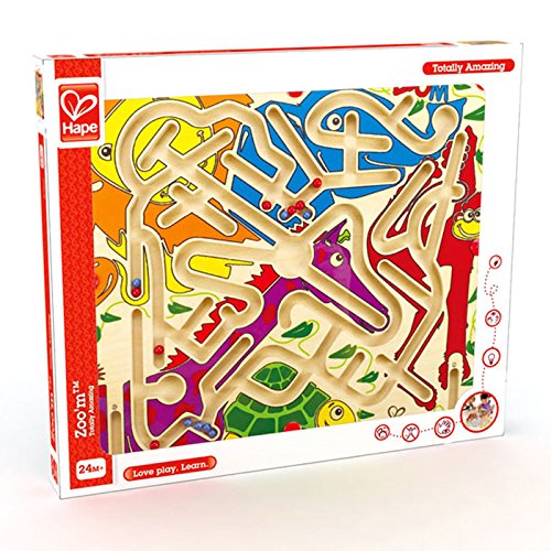 Award Winning Hape Zoo'm Kid's Magnetic Wooden Bead Maze Puzzle Multi, L: 15.6, W: 0.8, H: 13.3 inch