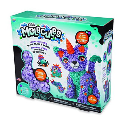 The Orb Factory Orbmolecules Caticorn Never Dries Compound, Purple/Aqua/Orange, 9.44" x 3.44" x 8.44" -Packaging May Vary