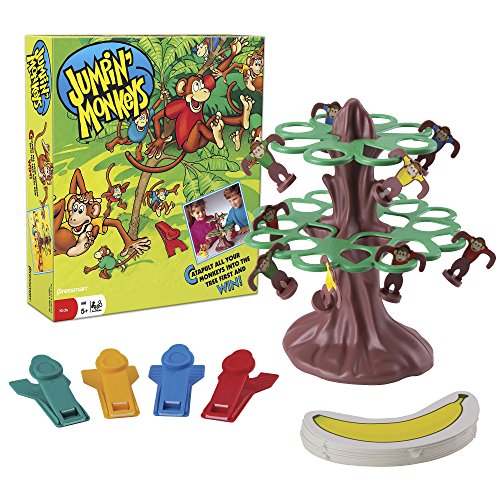 Pressman Jumpin' Monkeys: Catapult Your Monkeys Into The Tree to Win, Multi, 5"