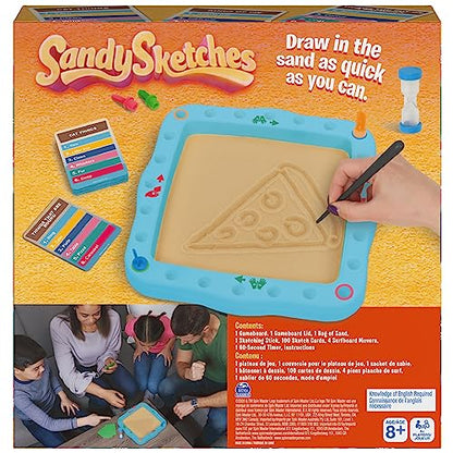 Spin Master Sandy Sketches Sand Drawing Guessing Board Game, Family Game for Ages 8 and up