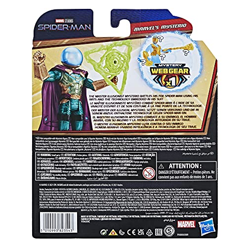 Spider-Man Marvel 6-Inch Mysterio Figure with Mystery Web Gear Armor & Accessory, Ages 4+