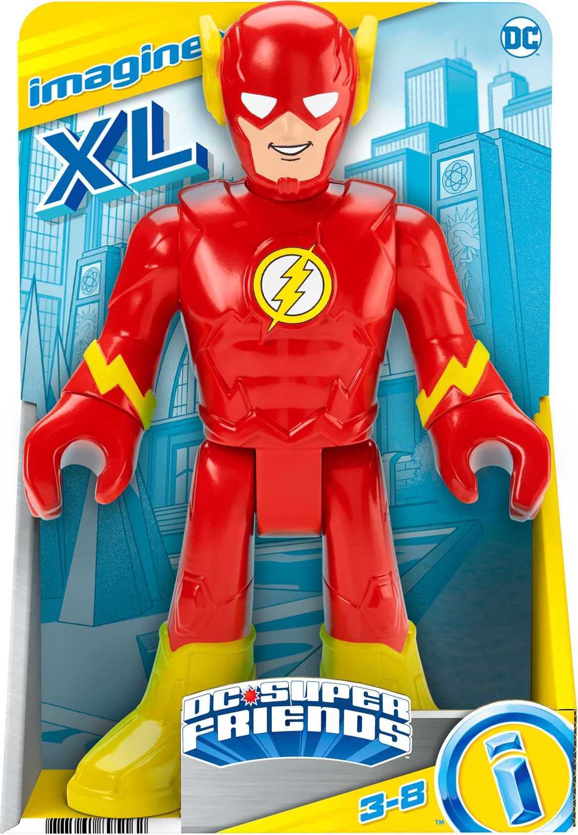 Fisher-Price Imaginext DC Super Friends Preschool Toys the Flash Xl 10-Inch Poseable Figure for Pretend Play Ages 3+ Years