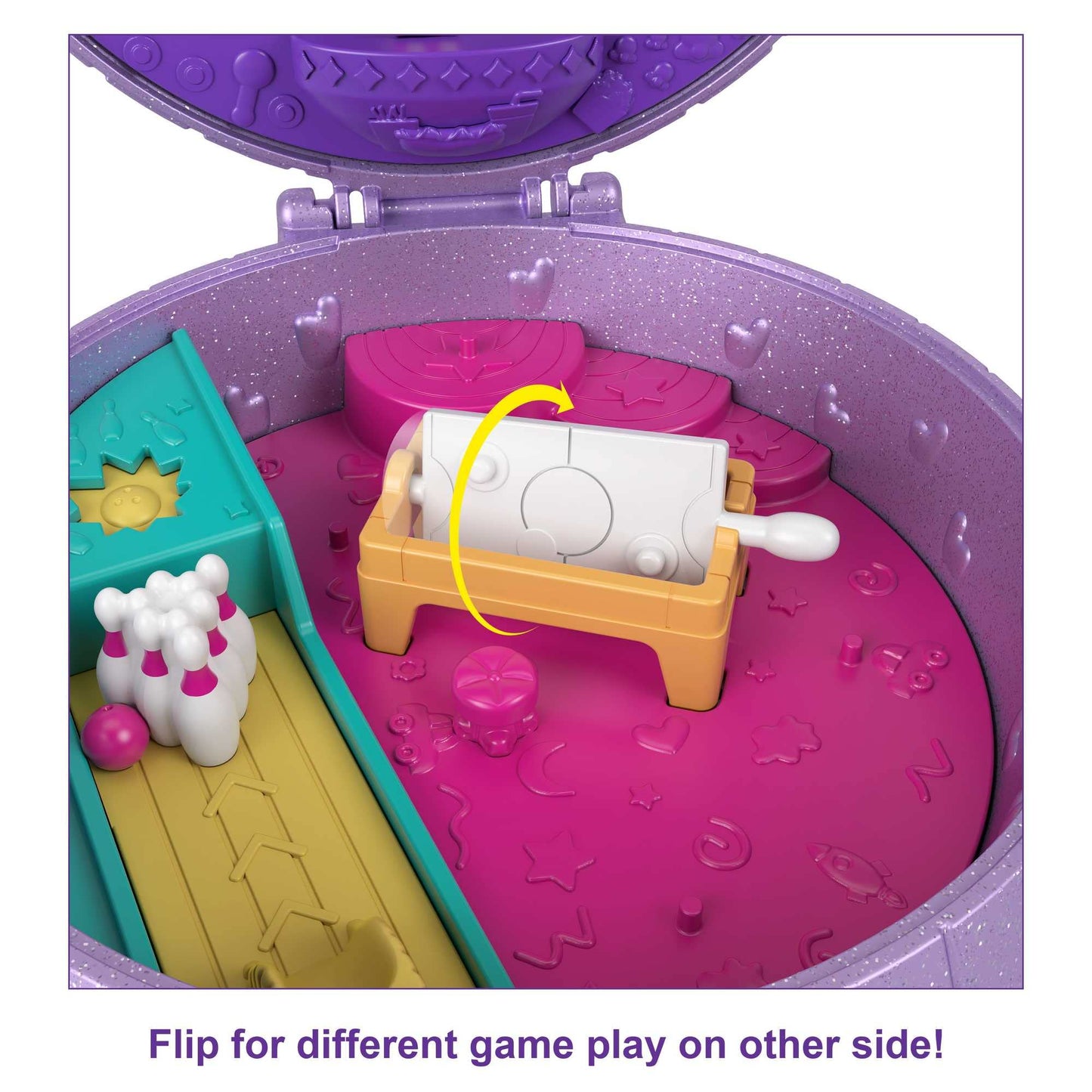 Polly Pocket Dolls and Accessories, Compact with 2 Micro Dolls, 15 Toy Pieces and 1 Fashion Piece, Double Play Skating