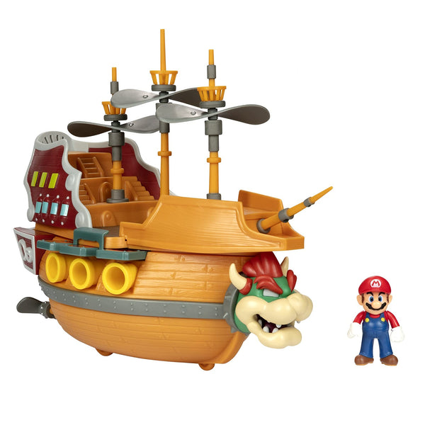 Super Mario Deluxe Bowser's Air Ship Playset with Mario Figure