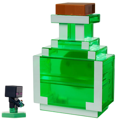 Mattel Minecraft Carry Along Potion Plus Exclusive Mini Figure, Carrying Case for Mini Figures, Based on Minecraft Video Game, Toys for Kids Age 6 and Up