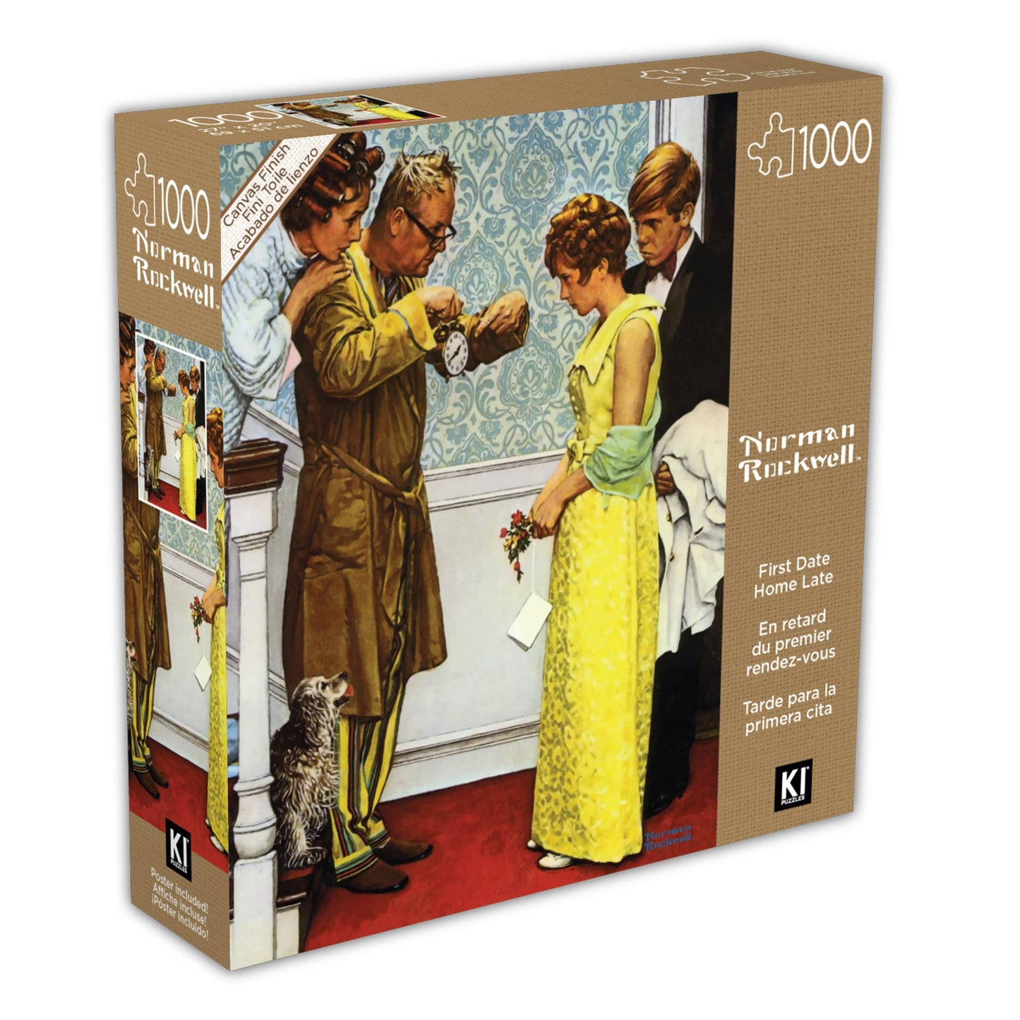 1000 Piece Puzzle for Adults Norman Rockwell First Date Home Late 27X20 Jigsaw by KI Puzzles