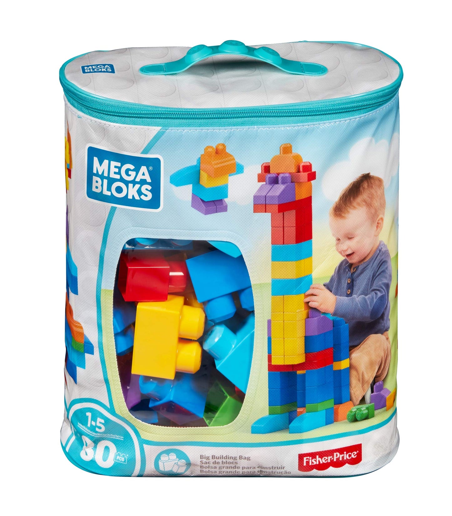 Mega Bloks First Builders Big Building Bag, 80-Piece (Classic)