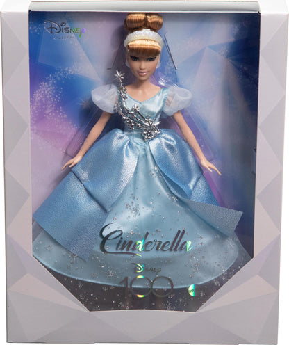 Mattel Disney Toys, Collector Cinderella Doll to Celebrate Disney 100 Years of Wonder, Inspired by Disney Movie, Gifts for Kids and Collectors