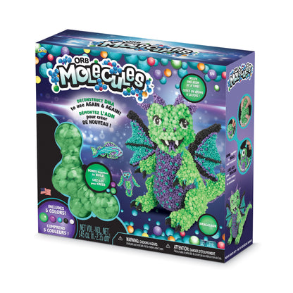 The Orb Factory Orbmolecules Dragasaur Never Dries Compound, Green/Purple/Aqua, 9.44" x 3.44" x 8.44"-Packaging May Vary