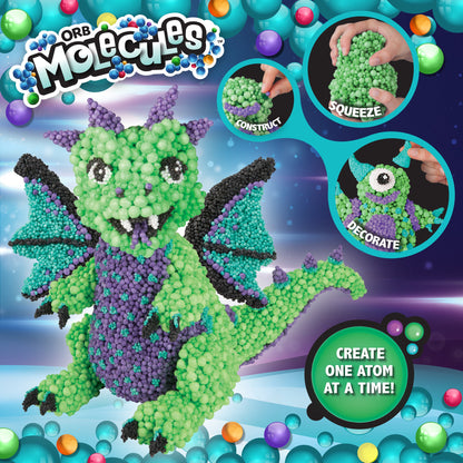 The Orb Factory Orbmolecules Dragasaur Never Dries Compound, Green/Purple/Aqua, 9.44" x 3.44" x 8.44"-Packaging May Vary